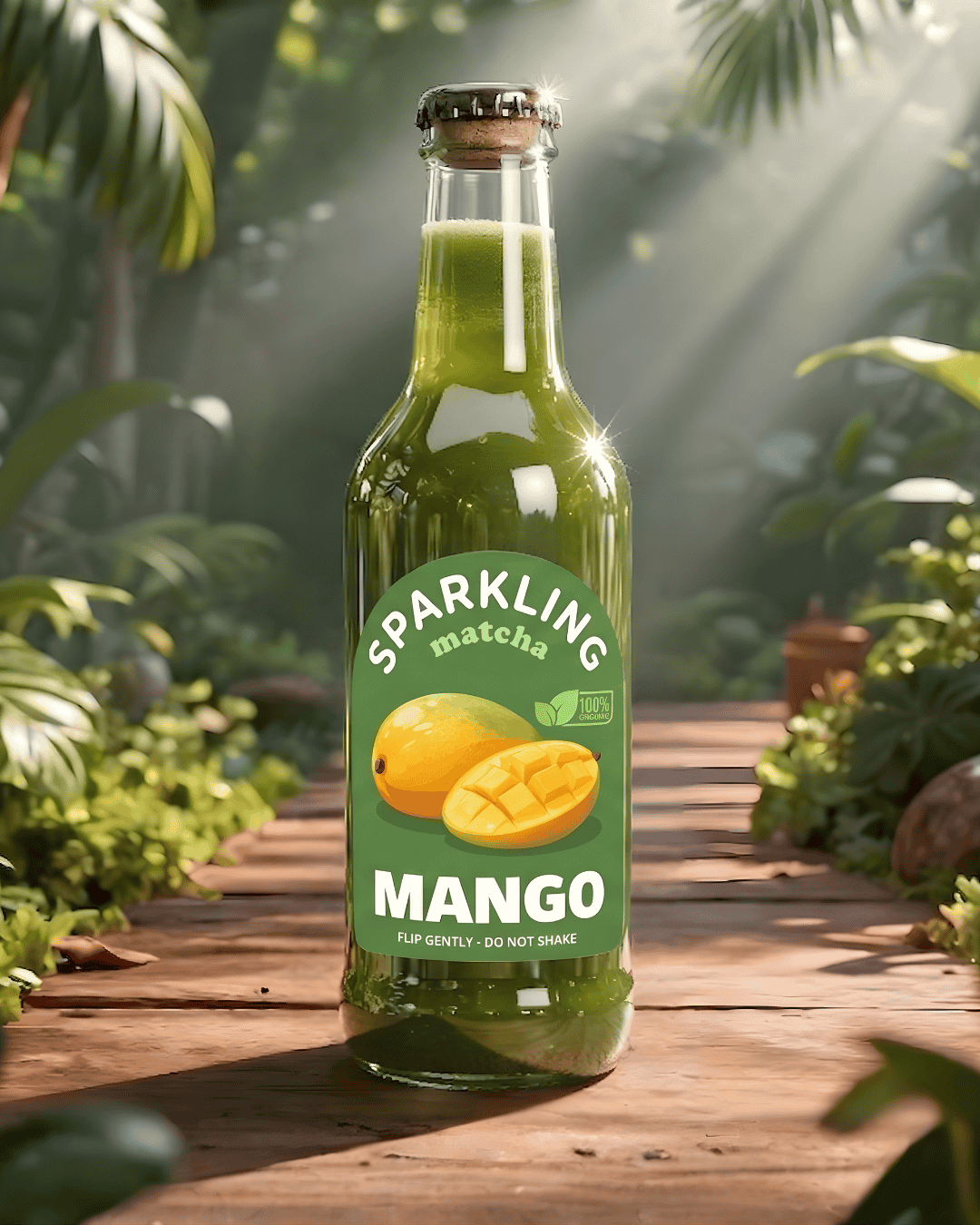 Sparkling Matcha Mango Flavor - Organic ceremonial grade matcha with real mango fruit
