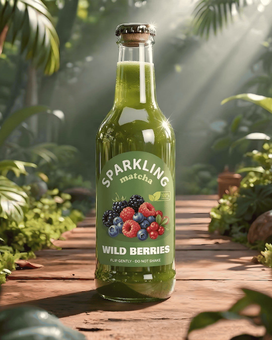 Sparkling Matcha Wild Berries - Tart, zero-sugar energy drink with organic berries
