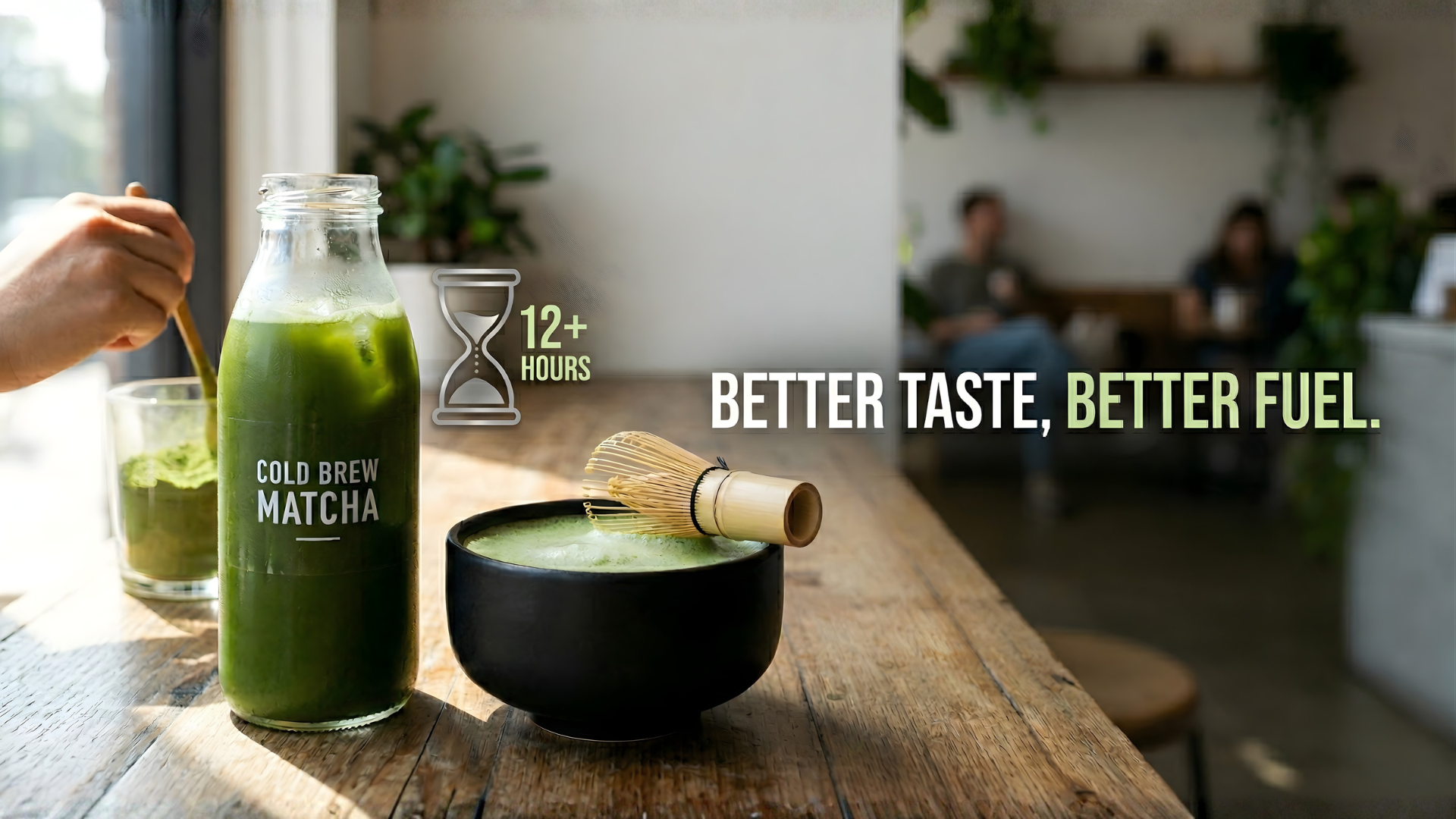 Scientific visualization of cold-brewed matcha particles